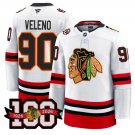 Joe Veleno Jersey #90 Chicago Blackhawks 100th Anniversary Stitched White
