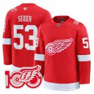 Moritz Seider Jersey #53 Detroit Red Wings 100th Anniversary Stitched Red