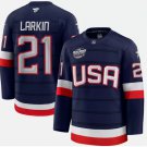 Men's Dylan Larkin Jersey #21 USA Navy 2025 4 Nations Face-Off All Stitched