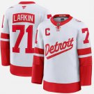 Men's Detroit Red Wings #71 Dylan Larkin White Red 2024-25 With C Patch Jersey