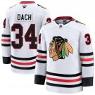 Mens Chicago Blackhawks #34 Colton Dach Fanatics White 100th Anniversary Jersey