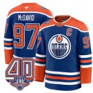 Men's Connor McDavid Jersey #97 Edmonton Oilers 40th Anniversary Stitched Blue