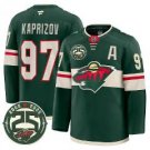 Kirill Kaprizov Jersey #97 Minnesota Wild 25th Anniversary Patch Stitched Green