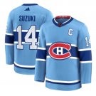 Men's Montreal Canadiens #14 Nick Suzuki Blue 2024-25 Reverse Retro Jersey