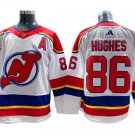 Men's New Jersey Devils #86 Jack Hughes White With A Patch Jersey