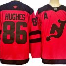 Men's New Jersey Devils #86 Jack Hughes Red 2024-25 With A Patch Stitched Jersey