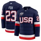 Men's Adam Fox Jersey #23 USA Navy 2025 4 Nations Face-Off Stitched
