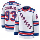 Men's New York Rangers #93 Mika Zibanejad Away Premium Jersey White