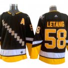 Pittsburgh Penguins #58 Kris Letang Black Retro Jersey With A Patch
