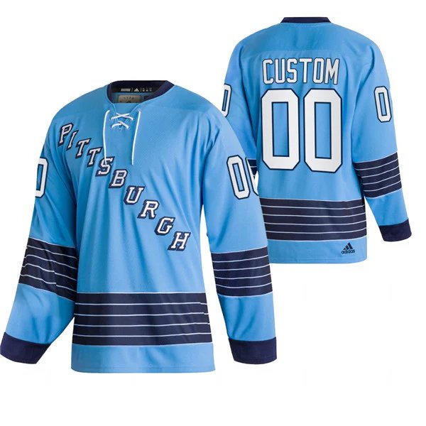 Pittsburgh Penguins Custom Classics Blue Heritage Stitched Jersey