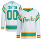 Custom San Jose Sharks White Reverse Retro 2.0 Jersey