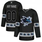 San Jose Sharks Custom Black Team Logos Fashion Jersey Stitched