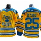 St. Louis Blues #25 Jordan Kyrou Yellow Reverse Retro 2.0 Jersey