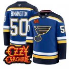 Jordan Binnington Jersey #50 St. Louis Blues Ozzy Osbourne Patch Stitched