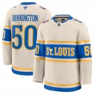 Men's St Louis Blues #50 Jordan Binnington Cream 2025 Winter Classic Jersey