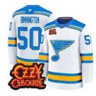 Jordan Binnington Jersey #50 St. Louis Blues Ozzy Osbourne Patch Stitched White