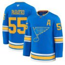 Men's St. Louis Blues #55 Colton Parayko Blue 2025 With A Patch Stitched Jersey