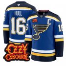 Brett Hull Jersey #16 St. Louis Blues Ozzy Osbourne Patch Stitched
