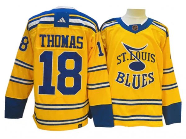 St. Louis Blues #18 Robert Thomas Yellow Reverse Retro 2.0 Jersey