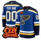 Custom St. Louis Blues Jersey Ozzy Osbourne Patch Premium Stitched