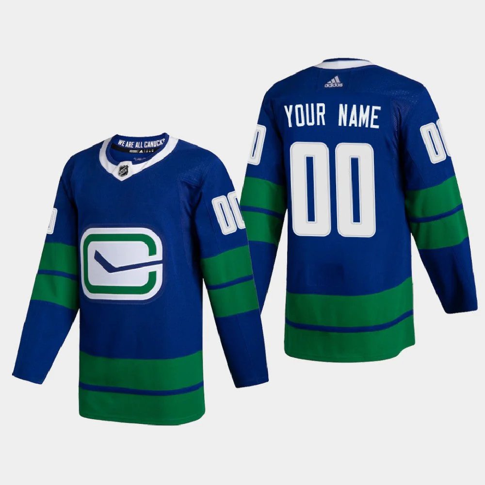 Vancouver Canucks Custom Player Alternate Stitched NHL Jersey Blue