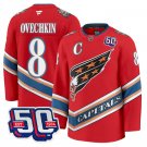 Men Alex Ovechkin Jersey #8 Washington Capitals Eagle 50th Anniversary Red