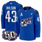 Men's Washington Capitals #43 Tom Wilson 50th Stitched Cherry Blossom Blue Jersey