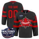 Men Custom Canada Jersey Name, Number 4 Nations Face-Off 2025 Pro Stitched Black