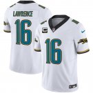 Jaguars #16 Trevor Lawrence Throwback Vapor Limited White Jersey