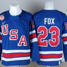 Men's USA #23 Adam Fox Home Blue 2026 Olympic Hockey Jersey