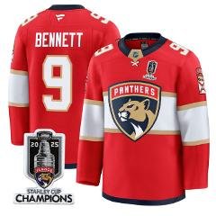 Men's Florida Panthers #9 Sam Bennett Red Home 2025 Stanley Cup Jersey