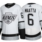 Men's Los Angeles Kings #6 Olli Maatta White Throwback Stitched Jersey