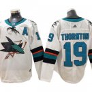 San Jose Sharks #19 Joe Thornton White Away Jersey
