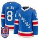 J.T. Miller Jersey #8 New York Rangers 1926 Throwback 100th Patch Stitched