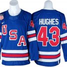 2026 Winter Olympics Team USA #43 Quinn Hughes Blue Hockey Jersey Stitched