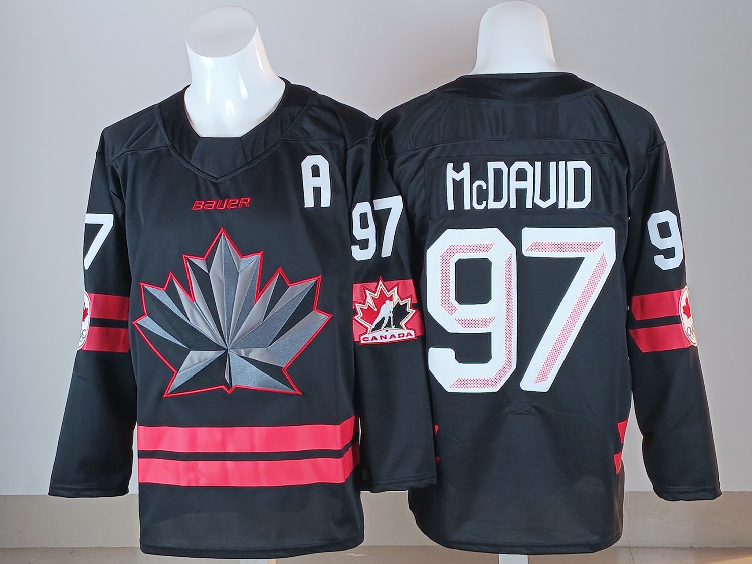 Connor McDavid Jersey #97 Canada Olympic Premium Hockey With A Patch Jersey