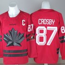 Men's Canada Hockey #87 Sidney Crosby Red With C Patch Stitched Jersey