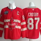Men's Canada #87 Sidney Crosby Red Nations Face-Off Premium With C Patch Stitched Jersey