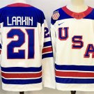 Men's USA #21 Dylan Larkin White 2025-2026 Stitched Jersey