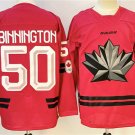 Men's Canada #50 Jordan Binnington 2026 Canada Olympic Hockey Jersey Red