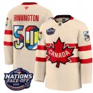 Men's Jordan Binnington Jersey #50 Canada 4 Nations Face-Off 2025 V2 Cream