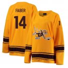 Men's Brock Faber #14 Minnesota Golden Gophers Hockey All Stitched Gold Jersey