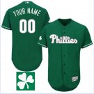 Philadelphia Phillies #00 Custom Name St. Patrick's Day Baseball Jersey Kelly Green