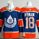 Men's Edmonton Oilers #18 Zach Hyman Navy Blue Retro Throwback Jersey