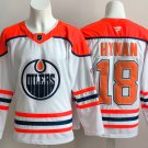 Men's Edmonton Oilers #18 Zach Hyman White Orange Retro Throwback Jersey