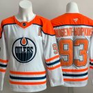 Men's Edmonton Oilers #93 Ryan Nugent-Hopkins White Orange Retro Throwback Jersey