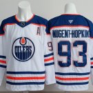Men's Edmonton Oilers #93 Ryan Nugent-Hopkins White With A Patch Jersey