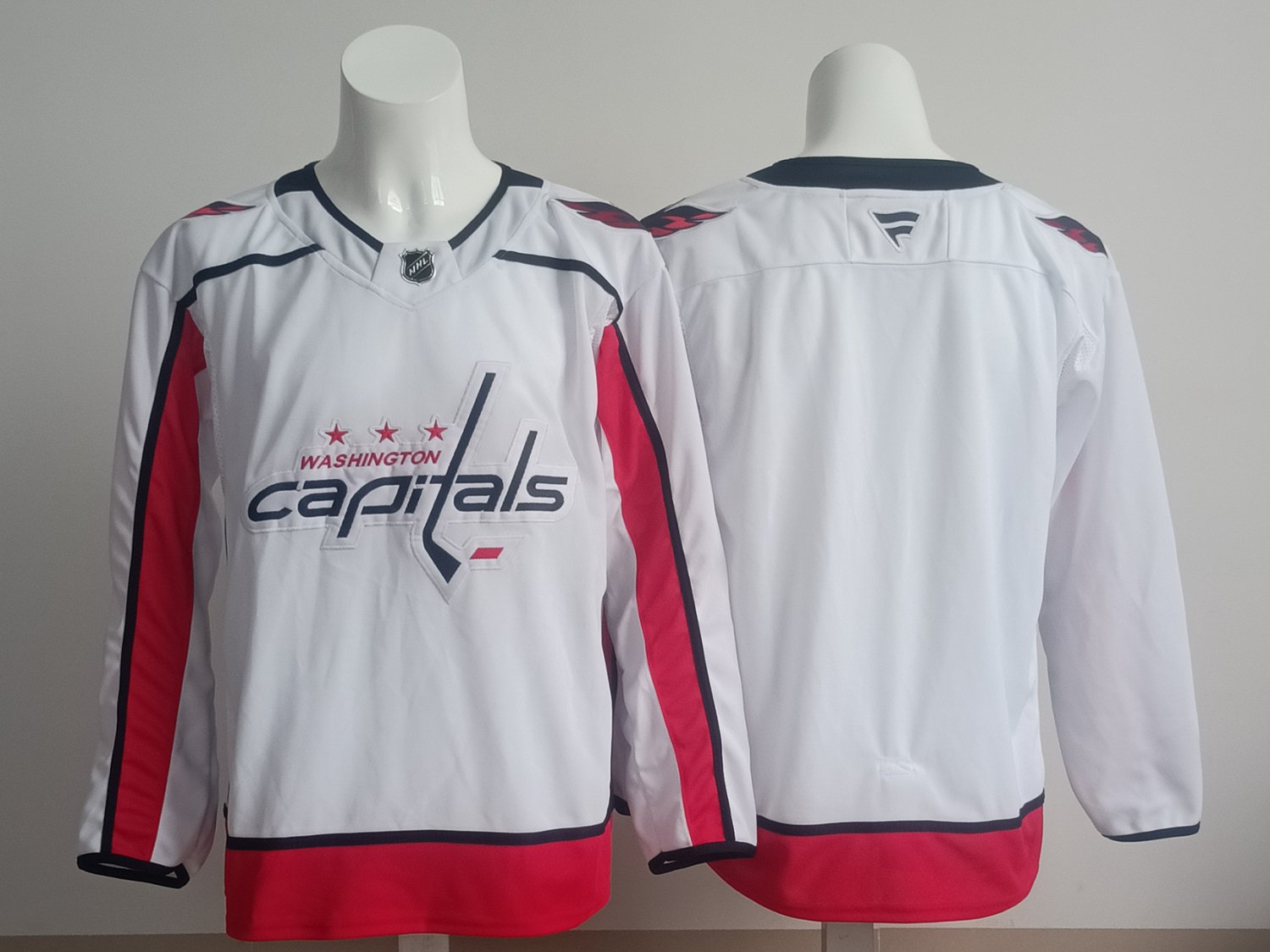 Men's Washington Capitals Blank White Stitched Hockey Jersey