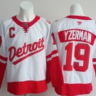 Men's Detroit Red Wings #19 Steve Yzerman White Red 2024-25 With C Patch Jersey