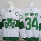 Men's Toronto Maple Leafs #34 Auston Matthews White St Pats Authentic Jersey